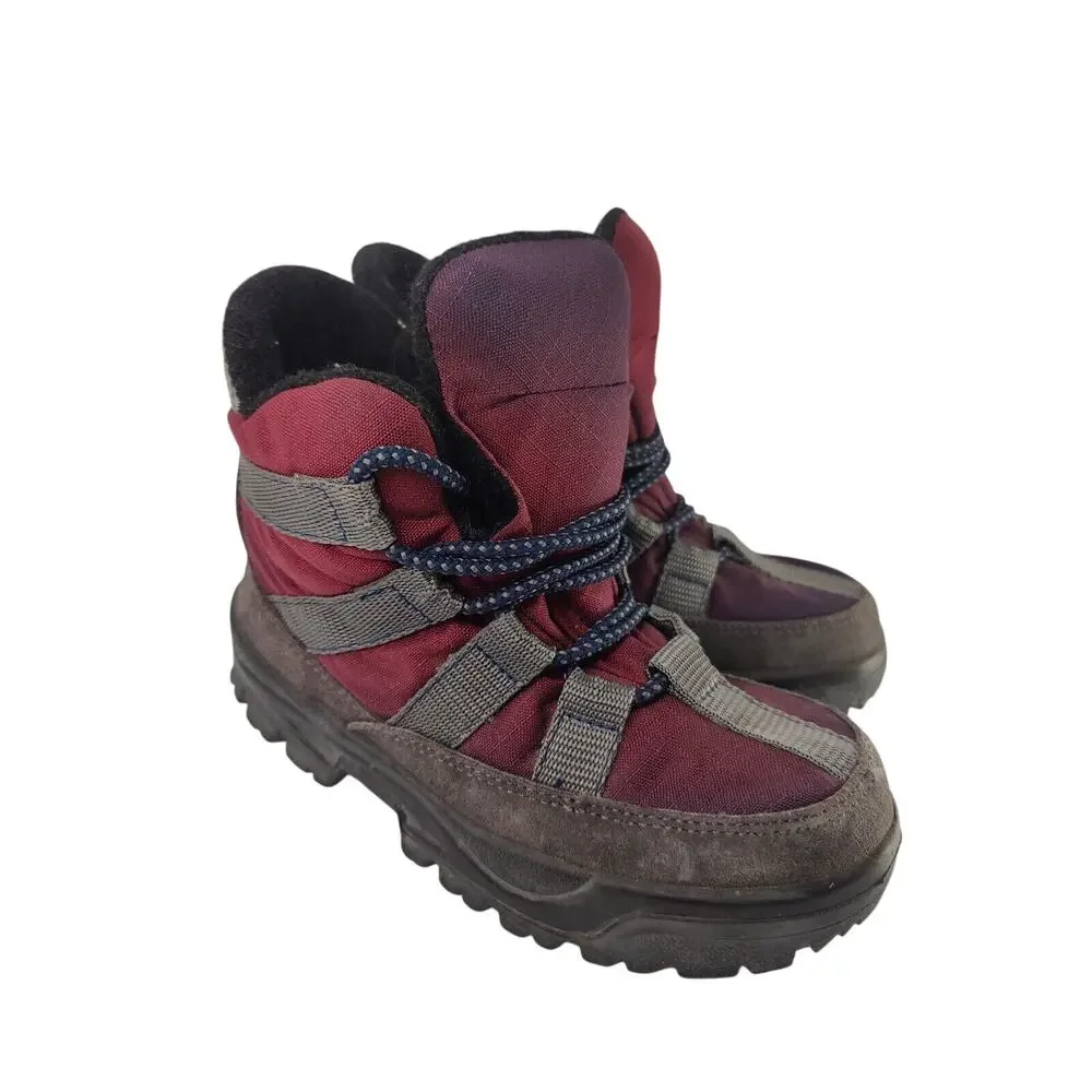 Vintage L.L bean Gray burgundy boots womens sz 7